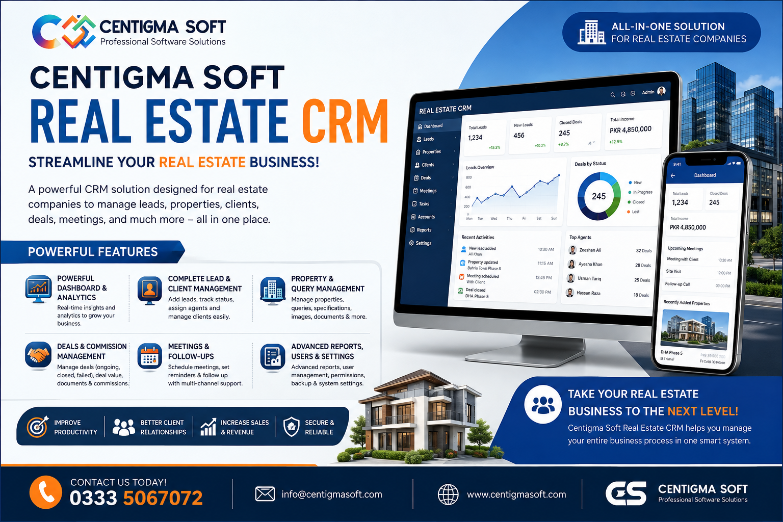 Centigma Soft Real Estate CRM – Complete Property & Client Management Solution