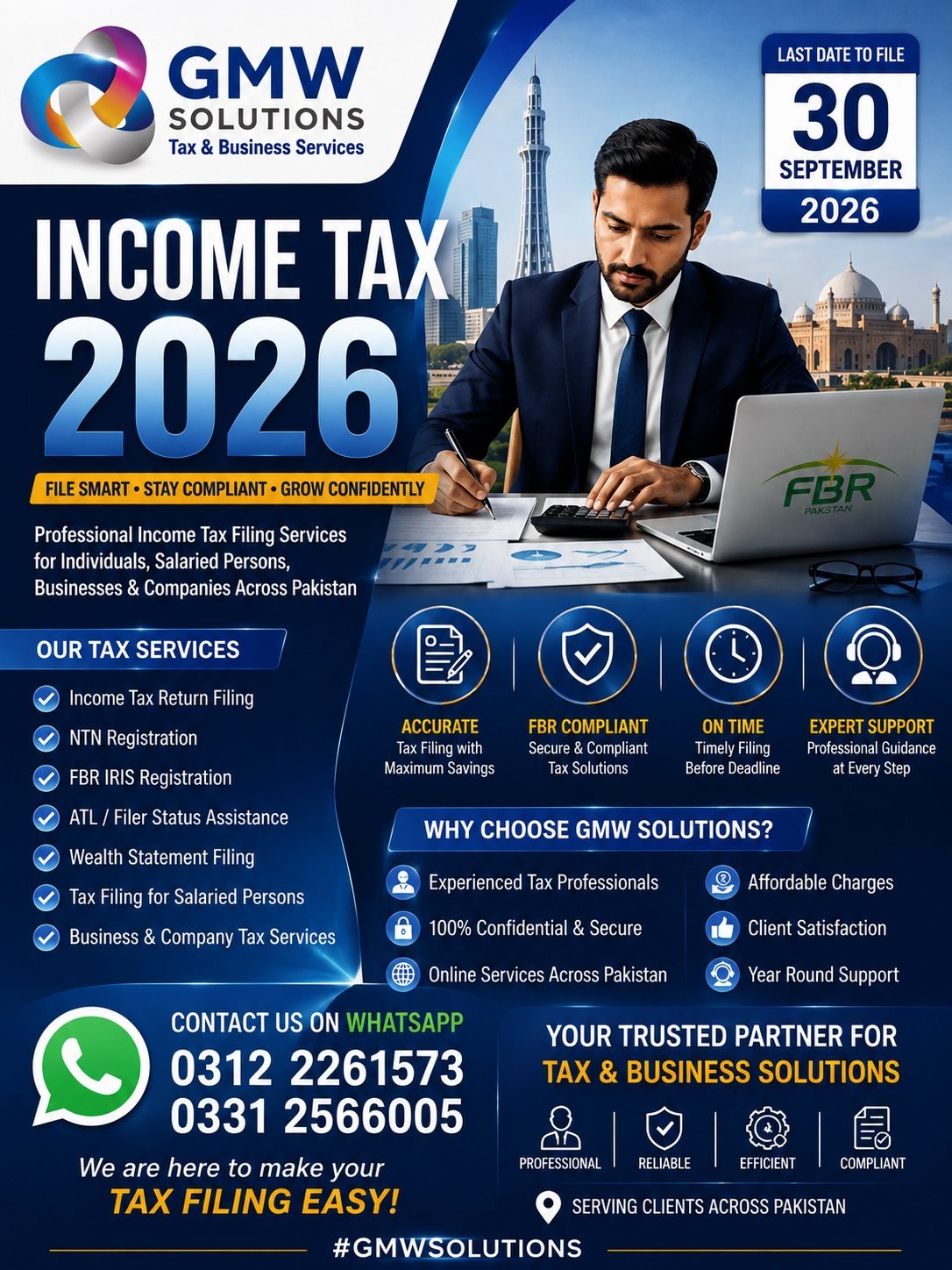 Income Tax Return 2026 Filing Karachi - FBR IRIS - Last Date 2026 - GMW