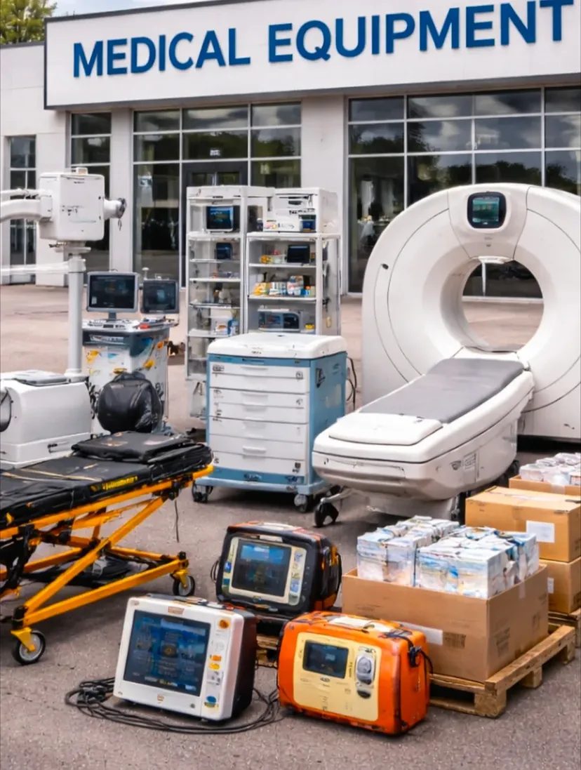 Medical equipment, Laboratory Equipment, Surgical Equipment, Dental equipment, Gloves, ECG devices, Ultrasound Machines,